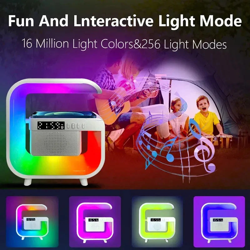 Bluetooth Speaker BT-3401 Atmosphere Light Wireless Charger Clock